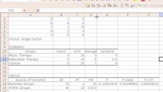ANOVA with Excel