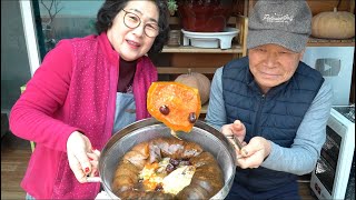 |160| GÀ HẤP TRÁI BÍ THẢO MỘC BỒI BỔ CHO ÔNG NHÀ.