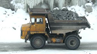 «Суровая зима» работа в карьере ЭКГ-5А и БЕЛАЗ-7540
