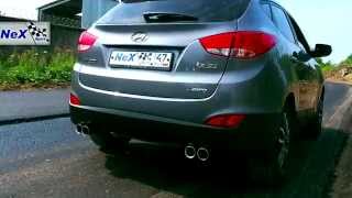 NeX® _Hyundai ix35. Глушитель ЭКСКЛЮЗИВ! - раздвоенный основной с 4 нерж.насадками 76 мм.