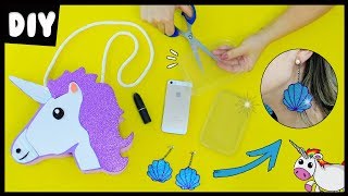 DIY's DO LIXO AO LUXO ♻️? Bolsa Unicórnio de Papelão, Brinco de Sereia | Jessika Taynara