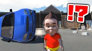 ３歳児が車を運転したら街が壊れました…。