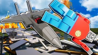 Lego Airplane Crashes into a Bridge Full of Cars! - Brick Rigs Gameplay