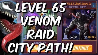 Level 65 Venom Raid - City Path - Defenders & Brawlers Gameplay! - Marvel Strike Force