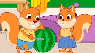 Famille d'Écureuil - Roue de Pastèque Dessin Animé 2020 en Français