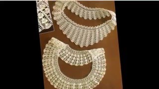 Кружевной вязаный воротник как дополнение к платью