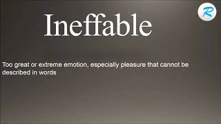 How to pronounce Ineffable ; Ineffable Pronunciation ; Ineffable meaning ; Ineffable definition