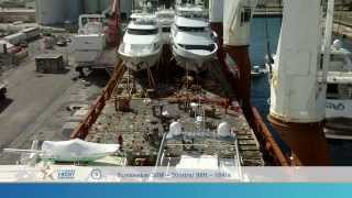Sevenstar Yacht Transport Discharges yachts from Dijksgracht in Port Everglades.