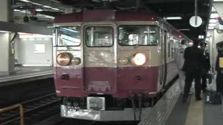 北陸本線 金沢 455系と475系 国鉄色