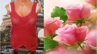 Летний топ крючком.Summer crochet top.