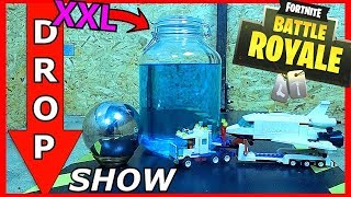 6 KG Stahlkugel vs XXL FORTNITE SCHILDTRANK? und LEGO Space Shuttle | Drop Show [Experimente]