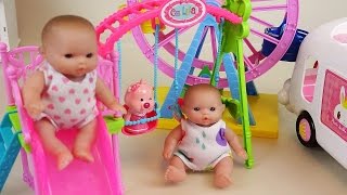 Baby Doll Slide Park Wheel and car toys play