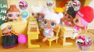 LOL Surprise Dolls + Lil Sisters at Fake Toy School
