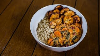 Adzuki Bean Bowl w/ Peruvian Red Pepper Sauce & Plantains | TOM TO TABLE