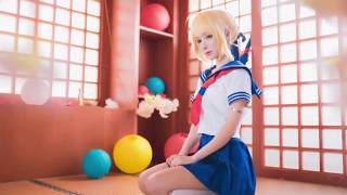 Saber in Japanese school girl costume | Anime Girl Cosplay | Cosplay Fan