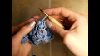 3  Как связать шаль цветочками, 5, 6 ряды