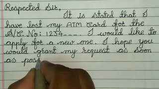 How to Write New ATM Card Request Letter //  New ATM Card Application in English