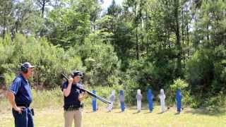 18 year old girl makes impossible shot with shotgun! (Lena Miculek Afentul)