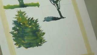 Watercolor Lessons - Tree Techniques 3, Frank M. Costantino