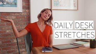 DAILY DESK STRETCHES - Stretches to do at your desk to prevent pain | Dr. LA Thoma Gustin