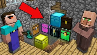 Minecraft NOOB vs PRO: WHY VILLAGER HIDE SECRET CHEST FROM NOOB? 100% trolling