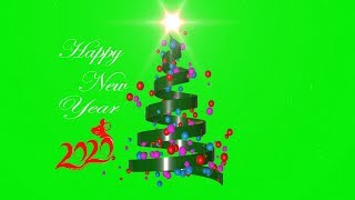 Футажи Новогодние Футаж Merry Christmas  Happy New Year на зелёном фоне Хромакей Ёлка