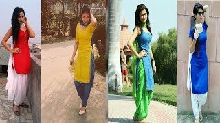 Simple Plain Punjabi Suits With Color Combinations Ideas||Punjabi  Suits||Suits For College Girls