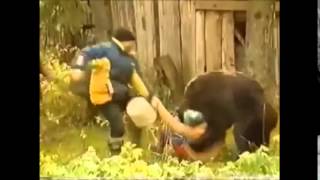 Шокирующее видео нападения медведей на людей/Shocking video of bears attacking people