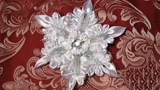 DIY Crafts Christmas decorations, Снежинка Канзаши, Christmas Snowflakes Kanzashi Tatiana Vasyliuk