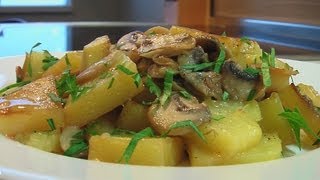 Картофель тушеный, со свежими грибами видео рецепт. Книга о вкусной и здоровой пище