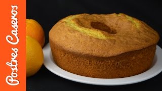 Bizcocho de naranja alto y esponjoso | Recetas de bizcocho casero