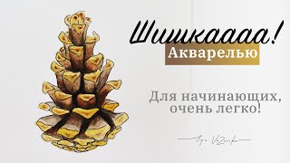 Вот это шииишка, как настоящая, а нарисована акварелью! Нарисуем вместе?