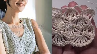Узор крючком веера для красивой и очень простой кофточки