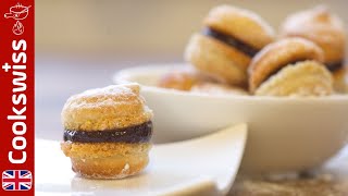 Mini Amaretti cookies with Chocolate filling - Amaretto cookies