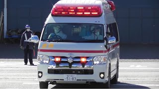 救急隊 防護服着用で緊急走行!! ダイヤモンド・プリンセス 緊迫の横浜港Responding Ambulance dispatched for cruise ship