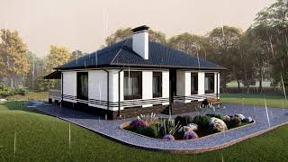 Проект красивого одноэтажного дома 102 кв.м. | SketchUp + Lumion