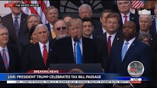 ? President Trump & GOP Full VICTORY Speech at White House After Tax Bill Passes 12/20/17
