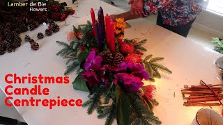How To Make A Perfect Christmas Candle Centrepiece (Lamber de Bie Flowers)