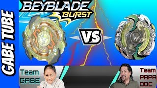 Top Toys ROKTAVOR R2 RIP FIRE vs WYVRON W2 RIP FIRE BEYBLADE BURST EVOLUTION BATTLE XTREME Gabe Tube