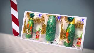 Декупаж шампанского и новогодняя игрушка