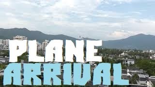 Plane arrival at Sanya Phoenix Airport Посадка самолета в аэропорту Феникс Санья Хайнань Китай