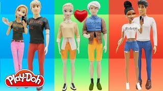 Play Doh Modern Outfit Disney Couples Anna Kristoff Tiana Naveen Elsa Jack Frost Inspired Costumes
