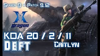 KZ Deft CAITLYN vs EZREAL ADC - Patch 9.12 KR Ranked