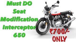 650 Seat Modification | Interceptor 650