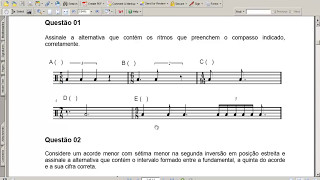 Tutoriais em música - Prova Habilidades Específicas - Prova 1
