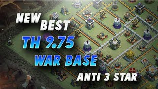 New Best TH9.75 Anti 3 Star War Base #3 | 275 Walls | CLASH OF CLANS | 2017 |