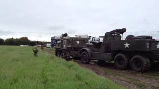 WW2 HST Recovering Diamond T and Sherman Tank