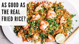 The BEST Cauliflower Thai fried rice with shrimp...crispy!