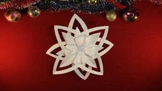 Как сделать снежинку Новогодние Поделки из бумаги на Новый Год 2018 Объемная снежинка из бумаги Diy