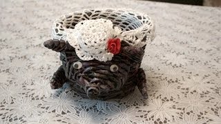 год крысы  2020 г.  Плетение из газет корзина  Мышка крыса   Paper Basket weaving newspapers